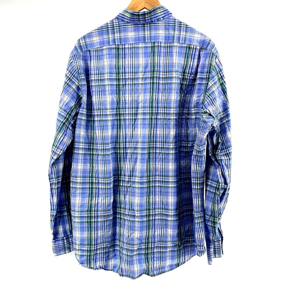 Polo Ralph Lauren Mens Long Sleeve Button Down Classic Fit Blue Green Plaid XXL - Picture 3 of 5